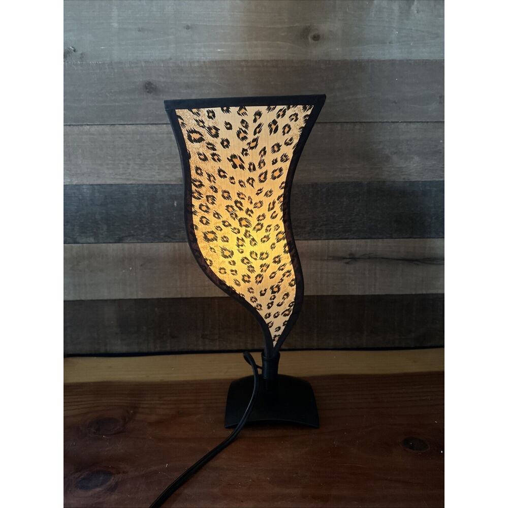 Cheetah Print Fabric Table Accent Night Light 15” Tall